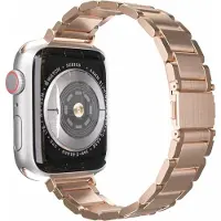 Strap-it Luxe 'slim' metalen band - geschikt voor Apple Watch Series 1/2/3/4/5/6/7/8/9/10/11/SE/SE2/SE3 - slank RVS stalen bandje voor de iWatch maat: 38 / 40 / 41 / 42mm - rosé goud / rosegold