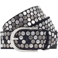 B.belt Studded riem leer 95 cm zwart