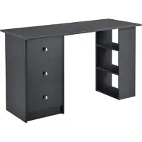 En.casa Bureau 120x50x72 cm, kantoorbureau met lades, donkergrijs, met opbergruimte, plank, computerbureau []