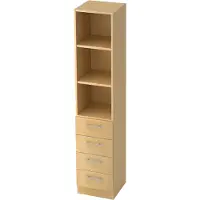 Hjh OFFICE PRO SIGNA G 7600 RE - Esdoorn Hoogte van de map | 5 OH Kast met 4 lades Rail handvat (kunststof)