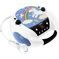 BigBen Interactive CD52 - Draagbare Radio CD-Speler - Microfoon - Eenhoorn/Unicorn - Blauw