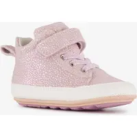 Groot leren babyschoenen lila goud maat 18