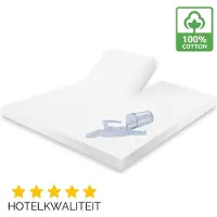 Droomtextiel Splittopper Molton Matrasbeschermer Waterdicht - 160x210 cm - 100% Katoen - Incontinentie Molton