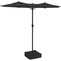 The Living Store Parasol Duet met LED-verlichting - 316 x 145 x 240 cm - Antraciet/donkergrijs