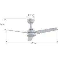 LINDBY LED plafondventilator Aerallo, wit, CCT, stil Aerallo, wit / opaal, Woon-/ Eetkamer, metaal, Modern
