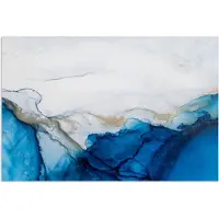 PosterMonkey Poster 30x20 cm - Watercolor - Blauw - Abstract - Kunst - Modern - Posters - Wanddecoratie badkamer - Muurdecoratie WC - Decoratieve accessoires - Toilet muur decoratie