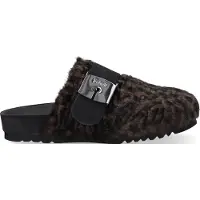 Scholl Klomp Women Alaska 3.0 Synthetic Fur Ds Dark Brown Animalier-Schoenmaat 39