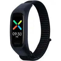 Strap-it Nylon Smartwatch bandje - Geschikt voor Oppo band nylon bandje - zwart - Horlogeband / Polsband / Armband - Oppo band nylon band