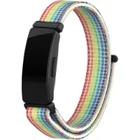 Strap-it Nylon Smartwatch bandje - Geschikt voor Fitbit Inspire nylon bandje - kleurrijk - Horlogeband / Polsband / Armband