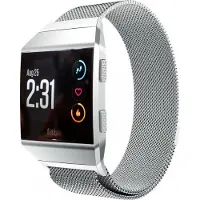 Strap-it Milanees Smartwatch bandje - Geschikt voor Fitbit Ionic Milanese band - zilver - Horlogeband / Polsband / Armband - Maat: Maat S