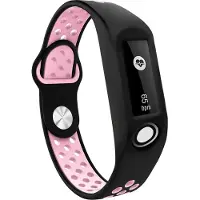 Strap-it Siliconen Smartwatch bandje - Geschikt voor TomTom Touch sport bandje - zwart/roze - Horlogeband / Polsband / Armband