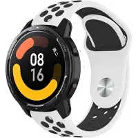 Strap-it Siliconen sport bandje - geschikt voor Xiaomi Watch S1 (Active/Pro) / Watch 2 Pro / Watch S3 / Mi Watch / Amazfit Balance / Amazfit Bip 5 - wit/zwart