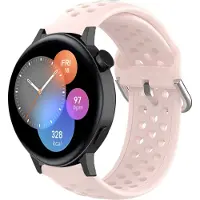 Strap-it Siliconen sport bandje met gaatjes - Geschikt voor Huawei Watch GT 3 42mm / Huawei Watch GT 3 Pro 43mm / Huawei Watch GT 2 42mm / Huawei Watch GT - 42mm bandje - Sport bandje - Roze
