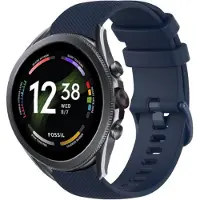 Strap-it Luxe siliconen bandje - geschikt voor Fossil Gen 5 / Gen 5e 44mm / Gen 6 44mm - donkerblauw