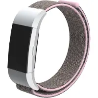 Strap-it Nylon Smartwatch bandje - Geschikt voor Fitbit Charge 2 nylon bandje - pink sand - Horlogeband / Polsband / Armband