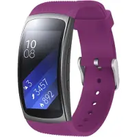Strap-it Siliconen Smartwatch bandje - Geschikt voor Samsung Gear Fit 2 / Gear Fit 2 Pro siliconen bandje - paars - Horlogeband / Polsband / Armband