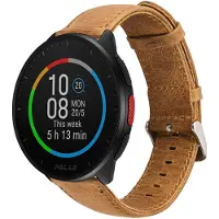 Strap-it Leren smartwatch bandje - geschikt voor Polar Pacer / Unite / Ignite / Ignite 2 / Ignite 3 - bruin