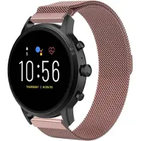 Strap-it Milanees smartwatch bandje - geschikt voor Fossil Gen 5 / Gen 5e 44mm / Gen 6 44mm - roze