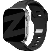 Strap-it Bandz Siliconen bandje 'Outdoor' - geschikt voor Apple Watch Series 1/2/3/4/5/6/7/8/9/10/11/SE/SE2/SE3 - kleine maten: 38 / 40 / 41 / 42mm - zwart