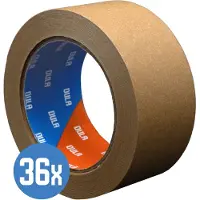 DULA verpakkingstape - Papier - 50mm x 50 m - 36 rollen - Papiertape - Bruin - Papieren plakband