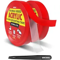MMOBIEL Dubbelzijdige Tape Acryl [2 Pack] - 5m x 30mm Binnen / Buiten Zelfklevend – Heavy Duty Verwijderbare Transparante Nano Tape – Foto Ophangen Tape, Tapijt Fix Vloerkleed Tape, Waterdicht
