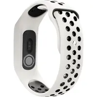 Strap-it Siliconen Smartwatch bandje - Geschikt voor TomTom Touch sport bandje - wit/zwart - Horlogeband / Polsband / Armband