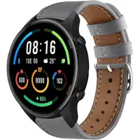 Strap-it Smartwatch bandje leer - geschikt voor Xiaomi Watch S1 (Active/Pro) / Watch 2 Pro / Watch S3 / Mi Watch / Amazfit Balance / Bip 5 - grijs