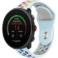 Strap-it Sport siliconen bandje - geschikt voor Polar Vantage M / M2 / M3 / Vantage V3 / Polar Grit X / Grit X Pro / Grit X2 Pro - lichtblauw/kleurrijk