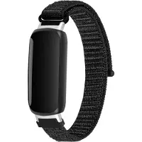 Strap-it Nylon Smartwatch bandje - Geschikt voor Fitbit Inspire 3 nylon bandje - zwart - Horlogeband / Polsband / Armband