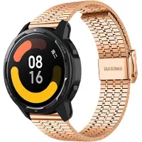 Strap-it Luxe metalen RVS bandje - geschikt voor Xiaomi Watch S1 (Active/Pro) / Watch 2 Pro / Watch S3 / Mi Watch / Amazfit Balance / Bip 5 - rosé goud