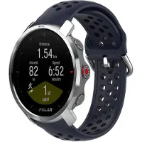 Strap-it Siliconen bandje met gaatjes - geschikt voor Polar Grit X / Grit X Pro / Vantage M / M2 / M3 / V3 - donkerblauw