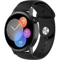 Strap-it Siliconen sport bandje - geschikt voor Huawei Watch GT 2 42mm / GT 3 42mm / GT 3 Pro 43mm - zwart