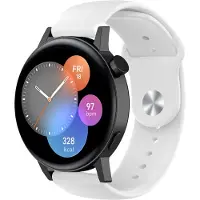 Strap-it Siliconen sport bandje - geschikt voor Huawei Watch GT 2 42mm / GT 3 42mm / GT 3 Pro 43mm - wit