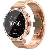 Strap-it Luxe metalen bandje - geschikt voor Fossil Gen 5e - 42mm / Gen 6 - 42mm - Huawei Watch GT 4 - 41mm - ScanWatch 2 - 38mm / ScanWatch Light / Steel HR - 36mm - Rosé goud