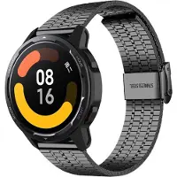 Strap-it Luxe metalen RVS bandje - geschikt voor Xiaomi Watch S1 (Active/Pro) / Watch 2 Pro / Watch S3 / Mi Watch / Amazfit Balance / Bip 5 - zwart