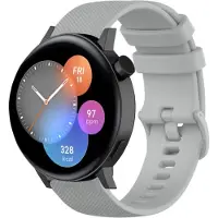 Strap-it Luxe siliconen bandje - geschikt voor Huawei Watch GT 2 42mm / GT 3 42mm / GT 3 Pro 43mm - grijs