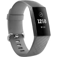 Strap-it Siliconen bandje - geschikt voor Fitbit Charge 3 / Fitbit Charge 4 - grijs - Maat: Maat S