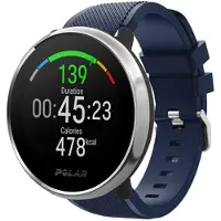 Strap-it Twill siliconen bandje - geschikt voor Polar Ignite / Ignite 2 / Ignite 3 / Unite / Pacer - donkerblauw