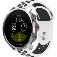 Strap-it Siliconen sport bandje - geschikt voor Polar Grit X / Grit X Pro / Vantage M / M2 / M3 / V3 - wit/zwart