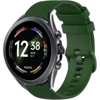 Strap-it Luxe siliconen bandje - geschikt voor Fossil Gen 5 / Gen 5e 44mm / Gen 6 44mm - legergroen