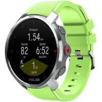 Strap-it Twill silicone horlogeband - geschikt voor Polar Vantage M / M2 / V3 / Grit X / Grit X(2) Pro - lichtgroen