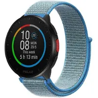 Strap-it Nylon bandje geschikt voor Polar Ignite / Ignite 2 / Ignite 3 / Unite / Polar Pacer - Blauw