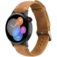Strap-it Leren smartwatch bandje - geschikt voor Huawei Watch GT 2 42mm / GT 3 42mm / GT 3 Pro 43mm - bruin