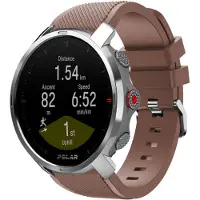 Strap-it Twill silicone horlogeband - geschikt voor Polar Vantage M / M2 / V3 / Grit X / Grit X(2) Pro - koffiebruin