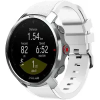 Strap-it Twill silicone horlogeband - geschikt voor Polar Vantage M / M2 / V3 / Grit X / Grit X(2) Pro - wit