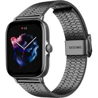 Strap-it Luxe roestvrij stalen smartwatch band - geschikt voor Xiaomi Amazfit GTS 1-2-3-4 - Mini / Bip / Bip S / Bip Lite / Bip U Pro / Amazfit GTR 42mm - zwart