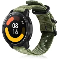Strap-it Nylon gesp bandje - geschikt voor Xiaomi Watch S1 (Active/Pro) / Watch 2 Pro / Watch S3 / Mi Watch / Amazfit Balance / Bip 5 - groen