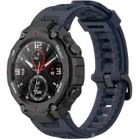Strap-it Siliconen Smartwatch bandje - Geschikt voor Amazfit T-Rex - Pro siliconen bandje - donkerblauw - Horlogeband / Polsband / Armband