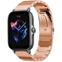 Strap-it Metalen bandje geschikt voor Xiaomi Amazfit Bip / Bip Lite / Bip S / Bip U / Bip U Pro / Amazfit GTS / GTS 2 / GTS 3 / GTS 4 - Mini bandje staal metalen bandje staal - Rosegoud