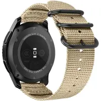 Strap-it Nylon gesp smartwatch bandje - geschikt voor Huawei Watch GT 2 42mm / GT 3 42mm / GT 3 Pro 43mm - kaki